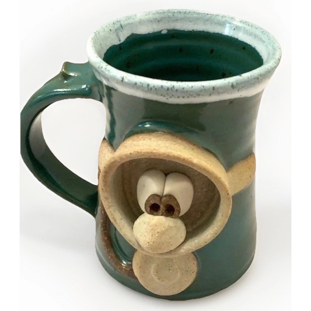 VTG Wagner Stoneware Scuba Diver Mug Ugly Funny 3D Face Pottery Coffee Cup Gift